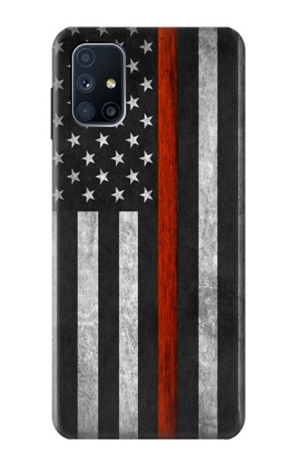 W3472 Firefighter Thin Red Line Flag Hard Case and Leather Flip Case For Samsung Galaxy M51