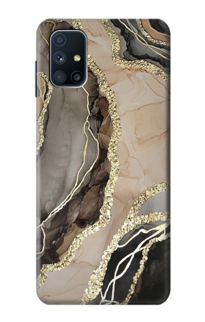 W3700 Marble Gold Graphic Printed Hard Case and Leather Flip Case For Samsung Galaxy M51