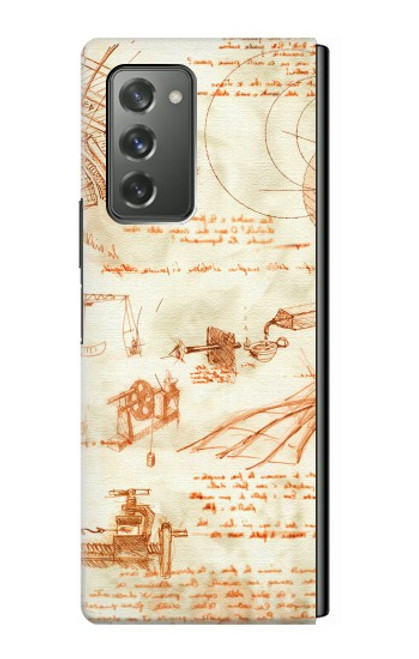 W0566 Technical Drawing Da Vinci Hard Case For Samsung Galaxy Z Fold2 5G