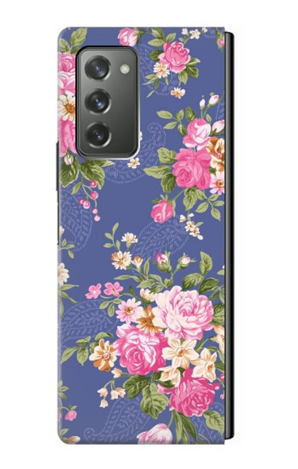 W3265 Vintage Flower Pattern Hard Case For Samsung Galaxy Z Fold2 5G