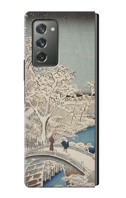 W3350 Utagawa Hiroshige Drum Bridge Yuhi Hill in Meguro Hard Case For Samsung Galaxy Z Fold2 5G