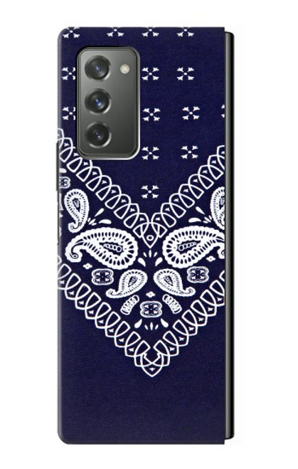 W3357 Navy Blue Bandana Pattern Hard Case For Samsung Galaxy Z Fold2 5G