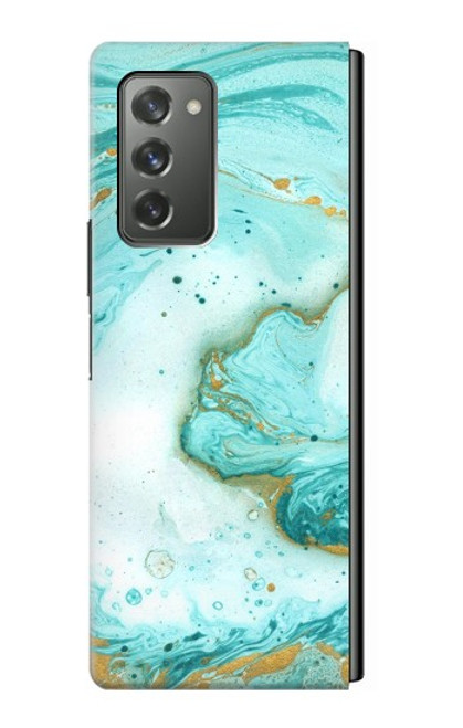 W3399 Green Marble Graphic Print Hard Case For Samsung Galaxy Z Fold2 5G