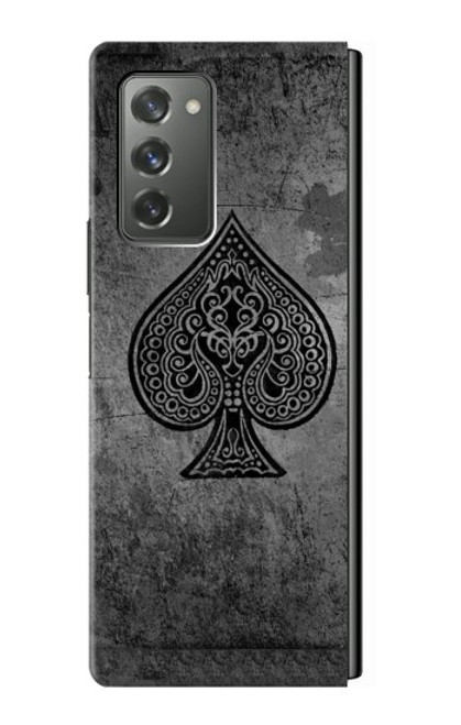 W3446 Black Ace Spade Hard Case For Samsung Galaxy Z Fold2 5G