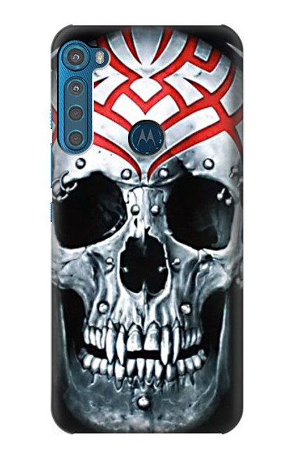 W0223 Vampire Skull Tattoo Hard Case and Leather Flip Case For Motorola One Fusion+