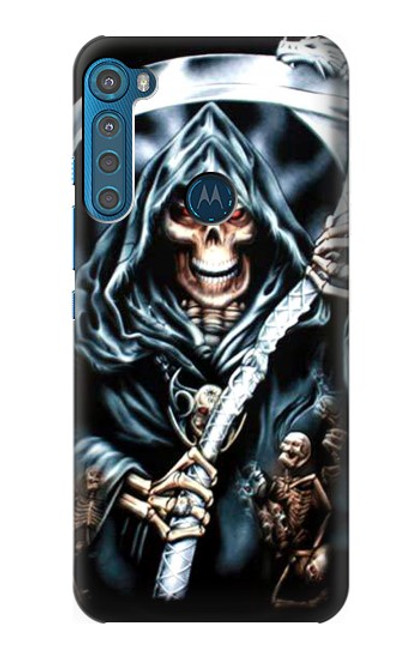 W0295 Grim Reaper Hard Case and Leather Flip Case For Motorola One Fusion+