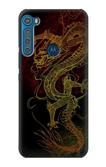 W0354 Chinese Dragon Hard Case and Leather Flip Case For Motorola One Fusion+