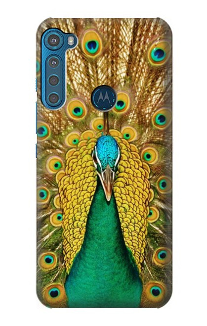 W0513 Peacock Hard Case and Leather Flip Case For Motorola One Fusion+