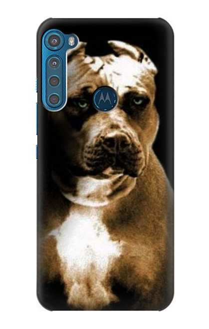 W0520 PitBull Hard Case and Leather Flip Case For Motorola One Fusion+