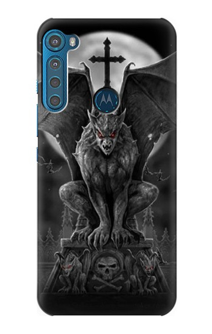 W0850 Gargoyle Devil Demon Hard Case and Leather Flip Case For Motorola One Fusion+