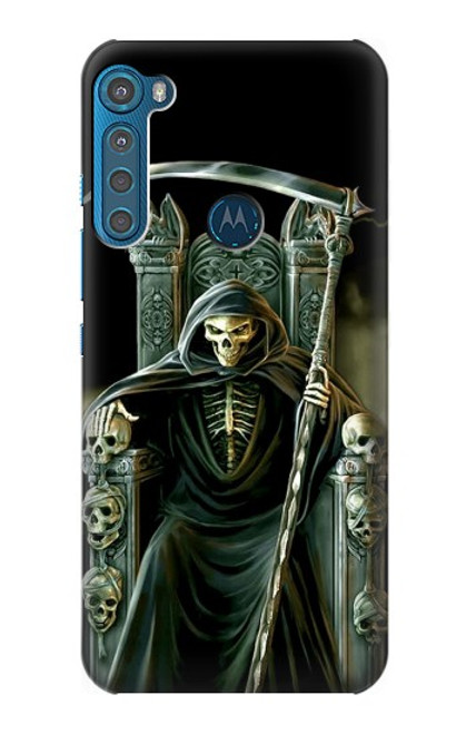 W1024 Grim Reaper Skeleton King Hard Case and Leather Flip Case For Motorola One Fusion+