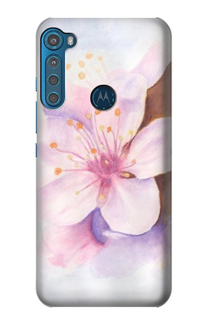 W1415 Sakura Blossom Art Hard Case and Leather Flip Case For Motorola One Fusion+