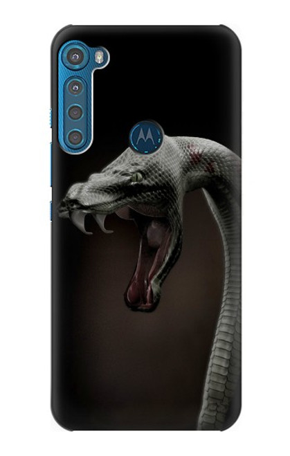 W1597 Black Mamba Snake Hard Case and Leather Flip Case For Motorola One Fusion+