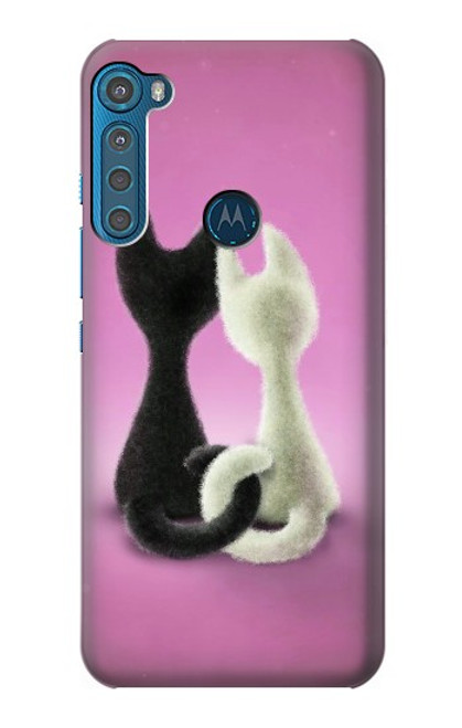 W1832 Love Cat Hard Case and Leather Flip Case For Motorola One Fusion+