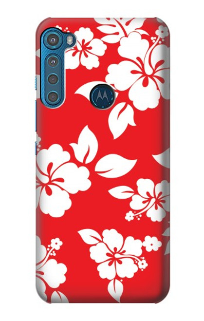 W1949 Hawaiian Hibiscus Pattern Hard Case and Leather Flip Case For Motorola One Fusion+