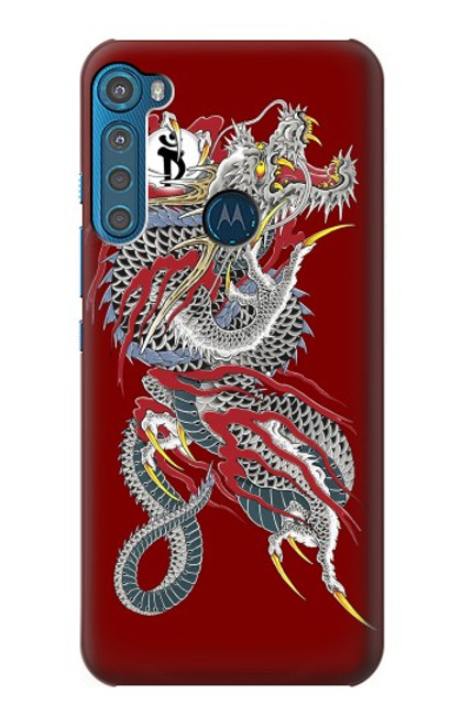 W2104 Yakuza Dragon Tattoo Hard Case and Leather Flip Case For Motorola One Fusion+