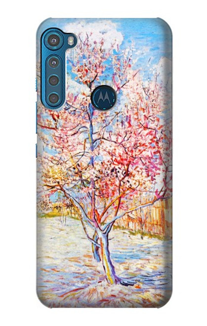 W2450 Van Gogh Peach Tree Blossom Hard Case and Leather Flip Case For Motorola One Fusion+