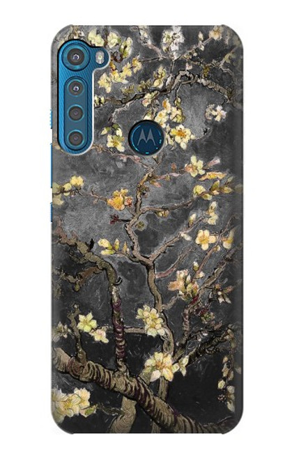 W2664 Black Blossoming Almond Tree Van Gogh Hard Case and Leather Flip Case For Motorola One Fusion+