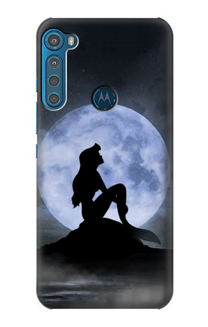 W2668 Mermaid Silhouette Moon Night Hard Case and Leather Flip Case For Motorola One Fusion+
