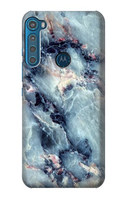 W2689 Blue Marble Texture Graphic Printed Hard Case and Leather Flip Case For Motorola One Fusion+