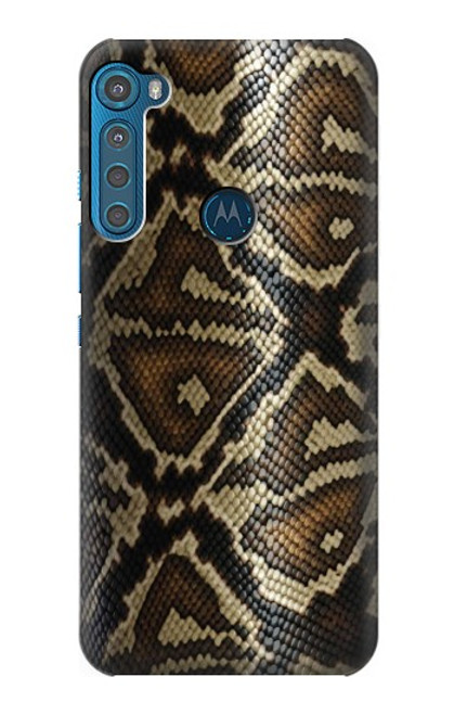 W2712 Anaconda Amazon Snake Skin Graphic Printed Hard Case and Leather Flip Case For Motorola One Fusion+