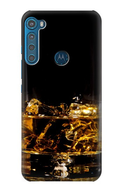 W2742 Ice Whiskey Whisky Glass Hard Case and Leather Flip Case For Motorola One Fusion+