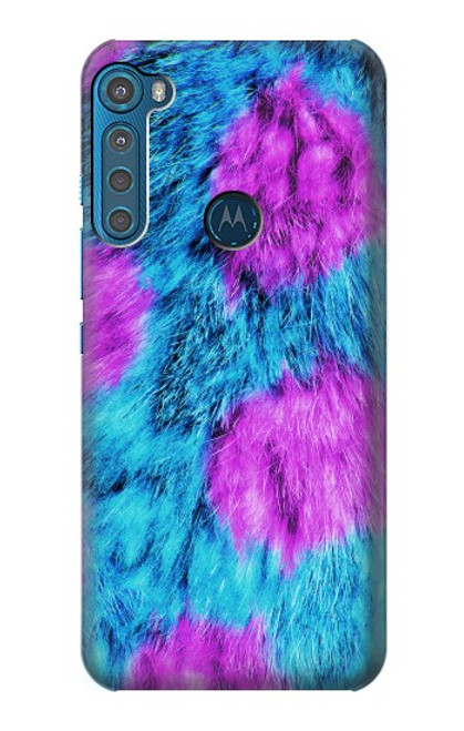 W2757 Monster Fur Skin Pattern Graphic Hard Case and Leather Flip Case For Motorola One Fusion+