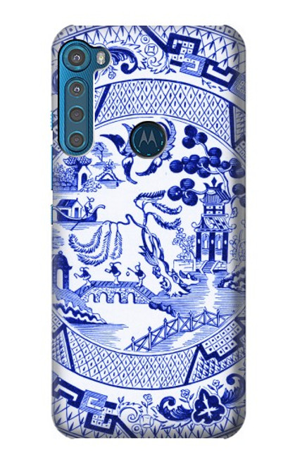 W2768 Willow Pattern Graphic Hard Case and Leather Flip Case For Motorola One Fusion+