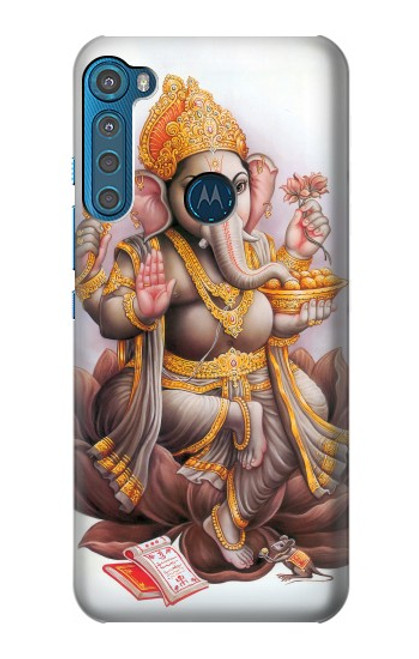 W2820 Hindu God Ganesha Ganapati Vinayaka Hard Case and Leather Flip Case For Motorola One Fusion+