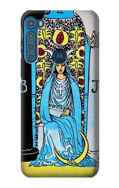 W2837 The High Priestess Vintage Tarot Card Hard Case and Leather Flip Case For Motorola One Fusion+