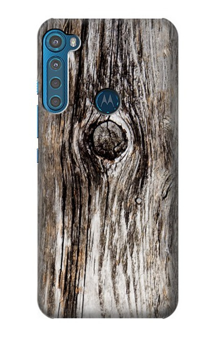 W2844 Old Wood Bark Graphic Hard Case and Leather Flip Case For Motorola One Fusion+