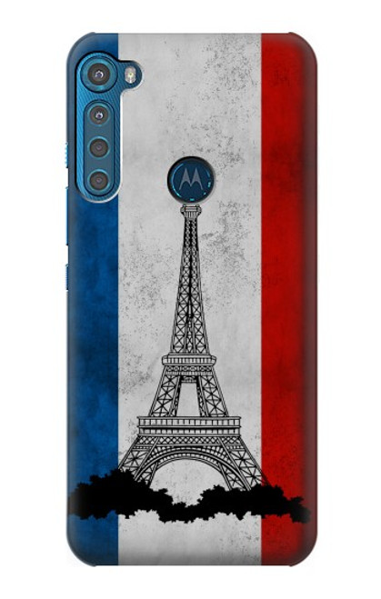 W2859 Vintage France Flag Eiffel Tower Hard Case and Leather Flip Case For Motorola One Fusion+