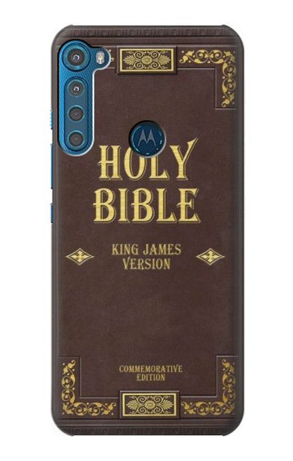 W2889 Holy Bible Cover King James Version Hard Case and Leather Flip Case For Motorola One Fusion+