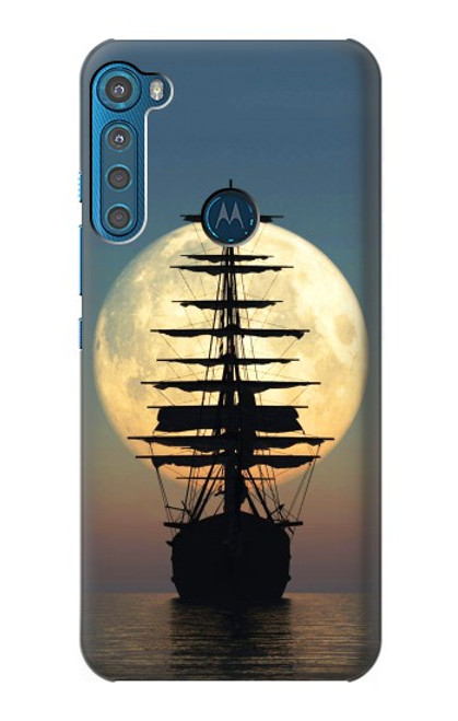 W2897 Pirate Ship Moon Night Hard Case and Leather Flip Case For Motorola One Fusion+