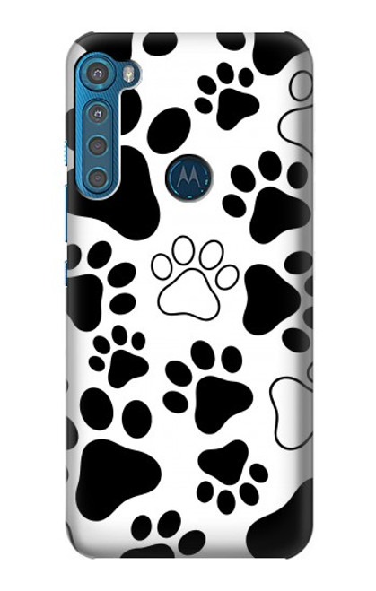 W2904 Dog Paw Prints Hard Case and Leather Flip Case For Motorola One Fusion+