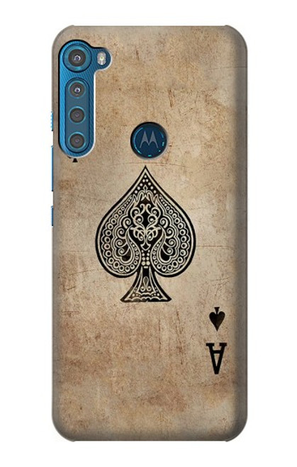 W2928 Vintage Spades Ace Card Hard Case and Leather Flip Case For Motorola One Fusion+