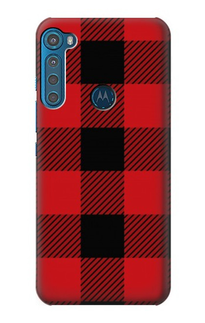 W2931 Red Buffalo Check Pattern Hard Case and Leather Flip Case For Motorola One Fusion+