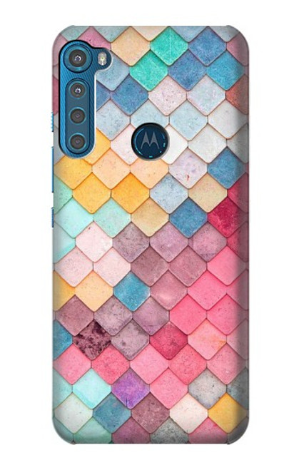 W2947 Candy Minimal Pastel Colors Hard Case and Leather Flip Case For Motorola One Fusion+