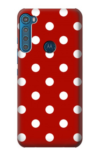 W2951 Red Polka Dots Hard Case and Leather Flip Case For Motorola One Fusion+