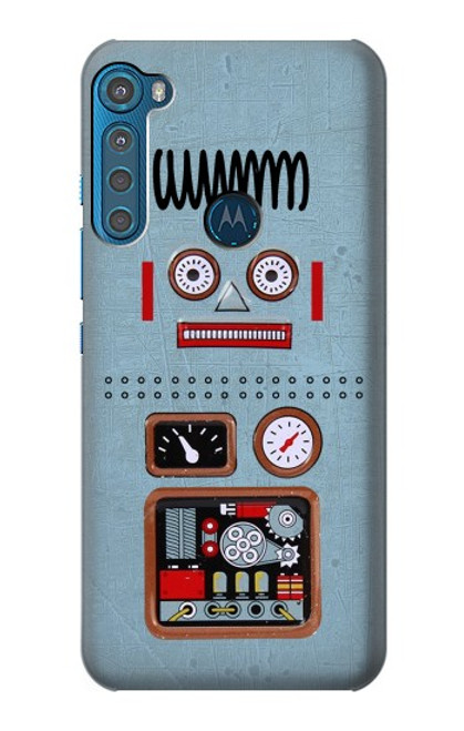 W3040 Retro Robot Toy Hard Case and Leather Flip Case For Motorola One Fusion+