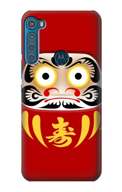 W3045 Japan Good Luck Daruma Doll Hard Case and Leather Flip Case For Motorola One Fusion+