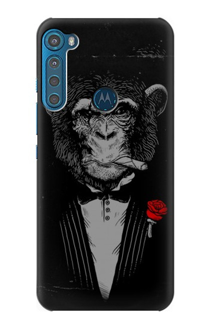 W3167 Funny Monkey God Father Hard Case and Leather Flip Case For Motorola One Fusion+