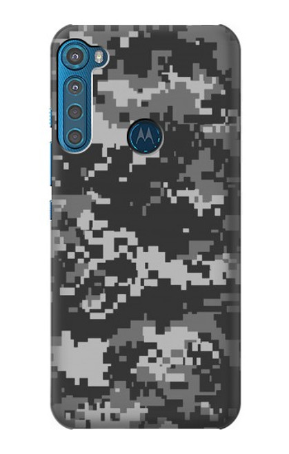 W3293 Urban Black Camo Camouflage Hard Case and Leather Flip Case For Motorola One Fusion+