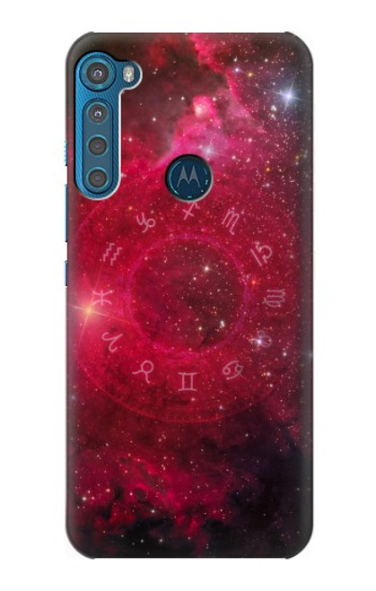 W3368 Zodiac Red Galaxy Hard Case and Leather Flip Case For Motorola One Fusion+