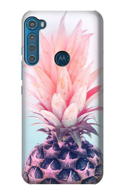 W3711 Pink Pineapple Hard Case and Leather Flip Case For Motorola One Fusion+