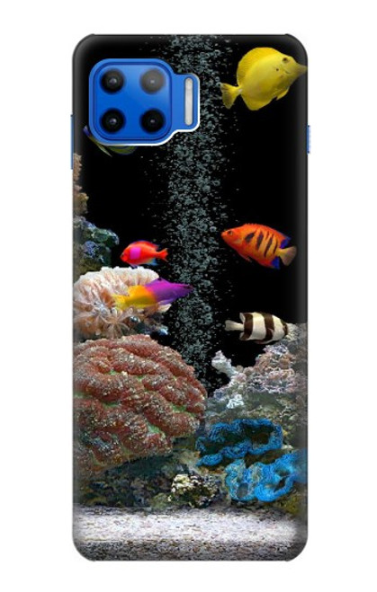 W0226 Aquarium Hard Case and Leather Flip Case For Motorola Moto G 5G Plus