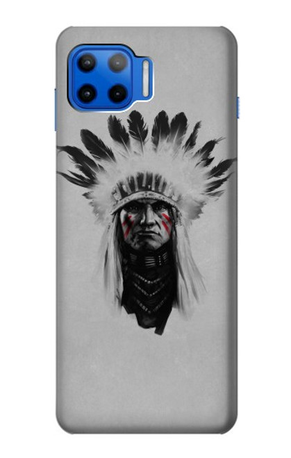 W0451 Indian Chief Hard Case and Leather Flip Case For Motorola Moto G 5G Plus