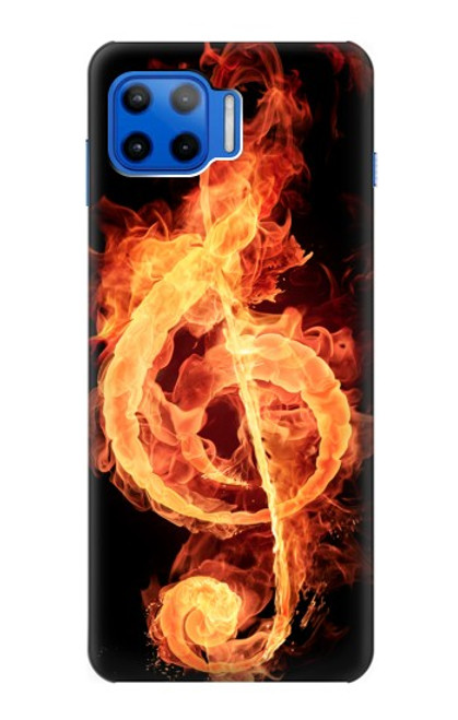 W0493 Music Note Burn Hard Case and Leather Flip Case For Motorola Moto G 5G Plus