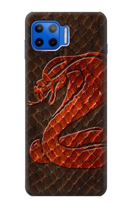 W0663 Cobra Snake Skin Hard Case and Leather Flip Case For Motorola Moto G 5G Plus