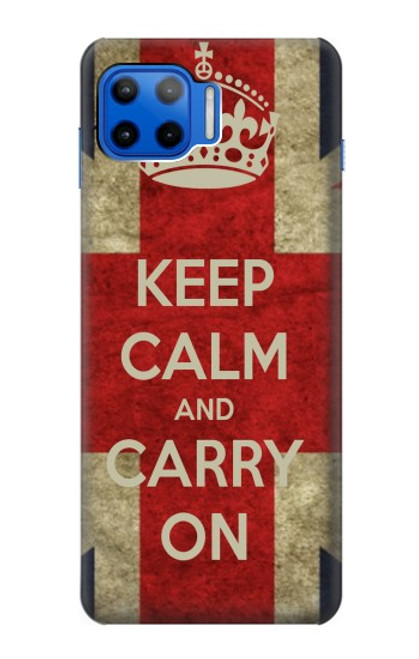 W0674 Keep Calm and Carry On Hard Case and Leather Flip Case For Motorola Moto G 5G Plus